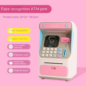 MARCHANDE Rose b - Auto Roll Money Box with Fingerprint Password Lock Piggy Bank Mini Electronic ATM Savings Jar for Pa