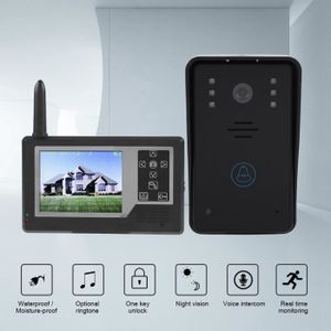 SONNETTE - CARILLON Sonnette d'interphone vidéo sans fil TFT entièrement numérique de 3,5 pouces HB036