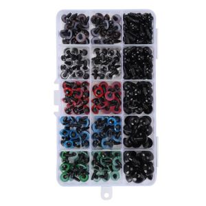 Yeux de sécurité en plastique - pour peluche et amigurumi - 9 mm - Noir x15  paires - Perles & Co