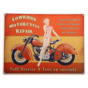 OBJET DÉCORATION MURALE plaque metal moto low rider
