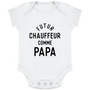 BODY body bébé | Cadeau imprimé en France | 100% coton | Futur chauffeur comme papa
