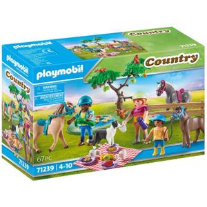 UNIVERS MINIATURE PLAYMOBIL - 71239 - Country - Cavaliers, chevaux et pique-nique - Mixte - 5 ans - Allemagne