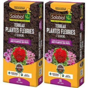 TERREAU - SABLE Solabiol TERGER20 TERREAU Gerams ET Plantes Fleuries Lot 2X 20 L  Jusqu'à 5 Mois de Nutrition340