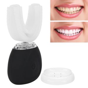 BROSSE A DENTS ÉLEC FHE- Brosse à dents en forme de U Brosse à Dents électrique Intelligente En Forme De U à 360 ° - Pour Enfants parfum soin Noir