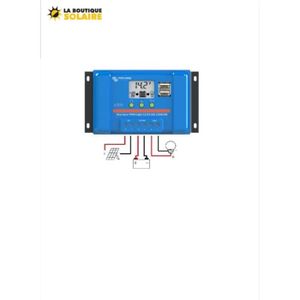 REGULATEUR DE CHARGE SOLAIRE PWM 10A LCD&USB - 12/24V VICTRON ENERGY