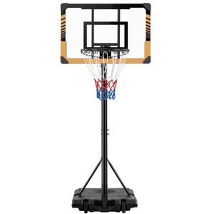 PANIER DE BASKET-BALL Yaheetech Panier de basket Portable Réglable en Hauteur 216-246 cm Panier de Basket Extérieur- Intérieur pour Moins de 10 Ans