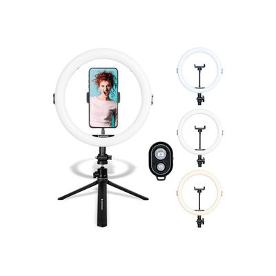 Lampe Anneau LED Professionnelle BBeiyy 10 Pouces Avec Trépied Haut, 35 Modes RGB, 3 Températures, 10 Niveaux De Luminosité – Idéal Pour TikTok, Selfies, Vlogs Et Live Streaming