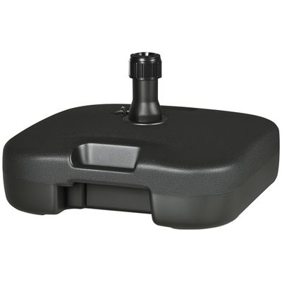 Pied de parasol - Outsunny - rond à remplir avec 30 kg d'eau / 40 kg de sable - pour mât de 38 et 48 mm - noir - Jardin