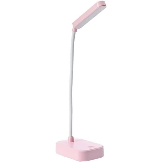 Gpzj Lampe de bureau Fille Chambre Rose Couleur Réglable Angle Fer
