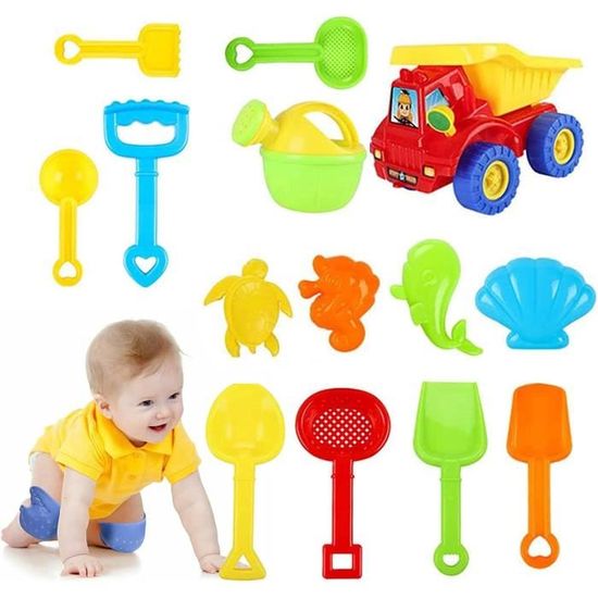 NLMWTI Kit De Jouets De Plage 30 Pièces – Idéal Enfants 1-6 Ans, Pelle, Seau, Animaux Marins, Véhicules & Châteaux En Plastique Souple