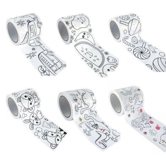 Les Enfants Apportent Leur Touche Deco Avec 6 Masking Tapes Larges A Colorier Motifs De Chats Dinosaures Animaux Sucreries Cdiscount Beaux Arts Et Loisirs Creatifs