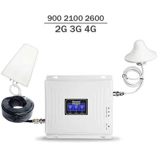 2G 3G 4G Répéteur de Signal 900 2100 2600 Booster GSM 900 Répéteur 3G 2100 4G 2600 Amplificateur de Signal Triband GSM 3G LTE