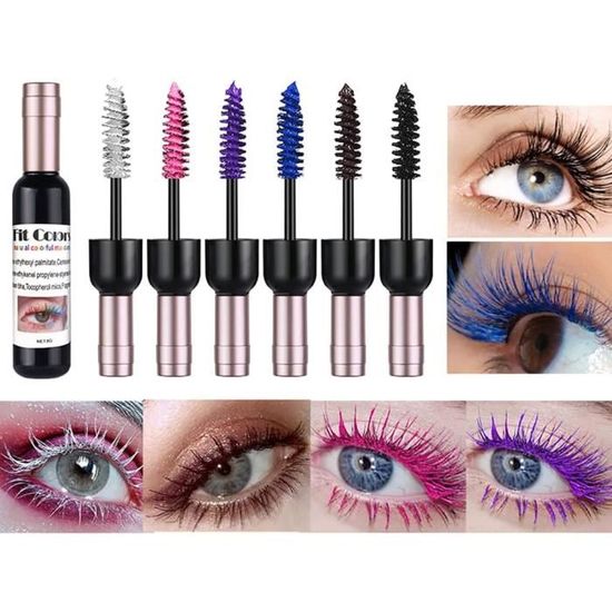Ensemble de mascara coloré 6 couleurs mascara volumineux charmant