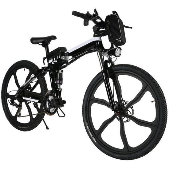 VTT 26" Vélo électrique montagne pliable velo homme - 21 vitesses shimano - 22-30 km / h - 250W - Noir