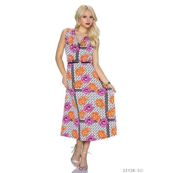 robe orange et blanche