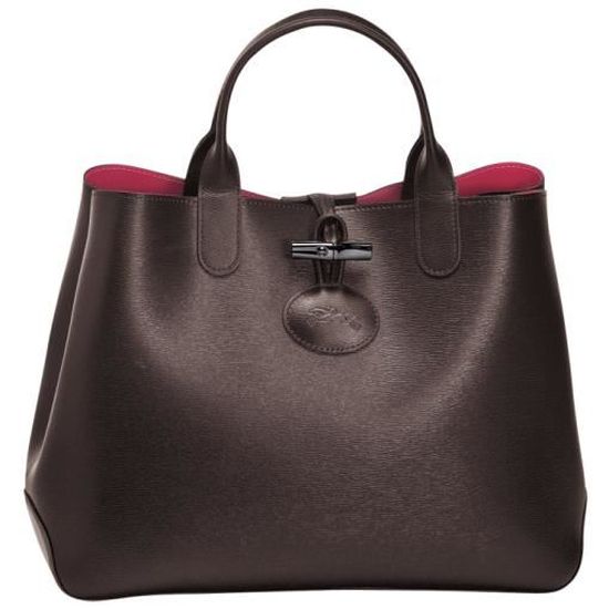 LONGCHAMP - sac femme porté main - ROSEAU REVERSIBLE EBENE/ROSE ... LONGCHAMP - sac femme porté main - ROSEAU REVERSIBLE EBENE/ROSE ...