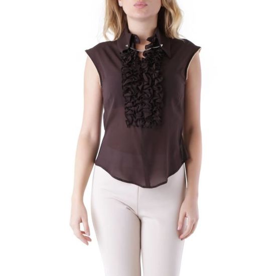 Chemisier Femme Ann Taylor Loft Manches Courtes Marron/noir - Taille M, Polyester