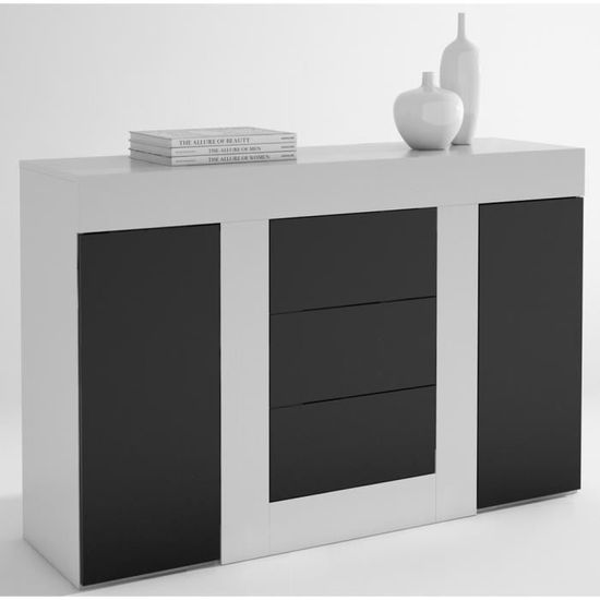 Buffet Alice Avec 2 Portes Et 3 Tiroirs Buffet Bas Bahut Noir Et Blanc Avec 2 Portes Et 3 Tiroir Dim L140xh92xp39 6cm Achat Vente Buffet Bahut Buffet Alice Avec 2 Porte E Cdiscount