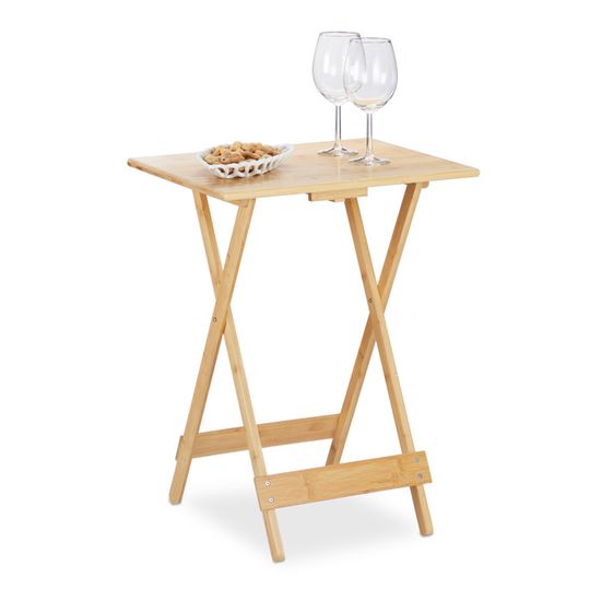Table Pliante Relaxdays Bois Noyer - 44.5x34x28cm - Table D'Appoint Salon/Balcon - Charge 100kg