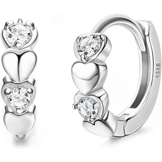 Boucles D'oreilles Cartilage Femme - 3 Paires En Argent Sterling S925 Hypoallergénique - Pour Empilage Moderne - Cadeau Tendance