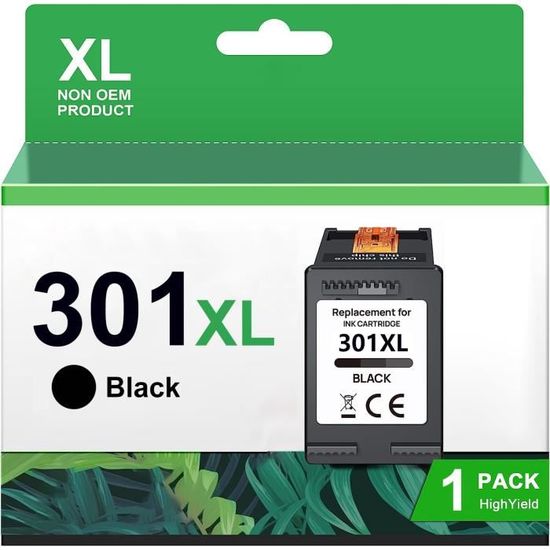 2 Cartouches D'Encre Compatibles HP 301XL - Noir + Couleur - Fabriqué En France - Marque NOPAN-INK