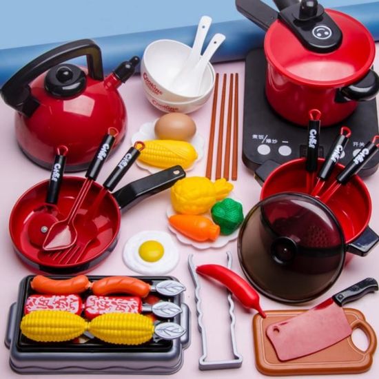 JOFLVA Accessoire Cuisine Enfant, 69 Pièces Kit Cuisine Enfant, Ustensile Cuisine Enfant, Jouets