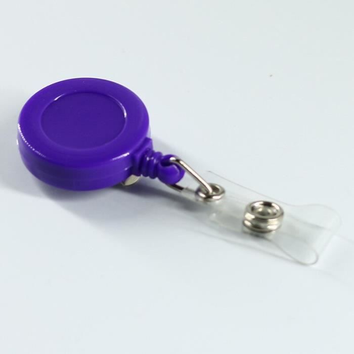 Porte carte,Porte-Badge avec bobine rétractable et Clip métallique