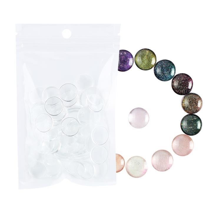 50pcs Outil de manucure de carte de couleur polonaise de gel d'affichage de vernis à ongles transparent(petit rond)-CHE
