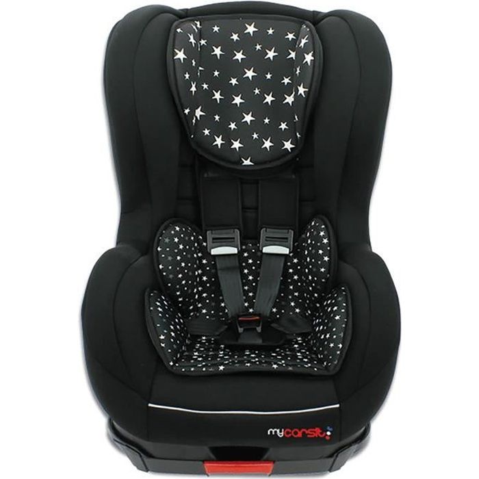 Siège auto COSMO ISOFIX, Groupe 1 (de 9 à 18 kg), Custo Stars Black, 3 étoiles ADAC, Fabriqué en France