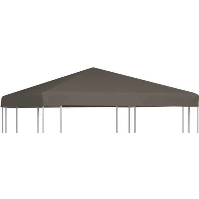 MBP® Toile supérieure de Tonnelle de Jardin Haut de gamme - Barnum gazebo 310 g-m² 3x3 m Taupe *543227