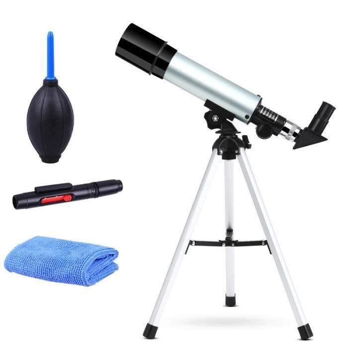 JIE Télescope Lunette Terrestre et Astronomique pour Débutants les Enfants+Kit de nettoyage,Grand cadeau pour Noël-anniversaire