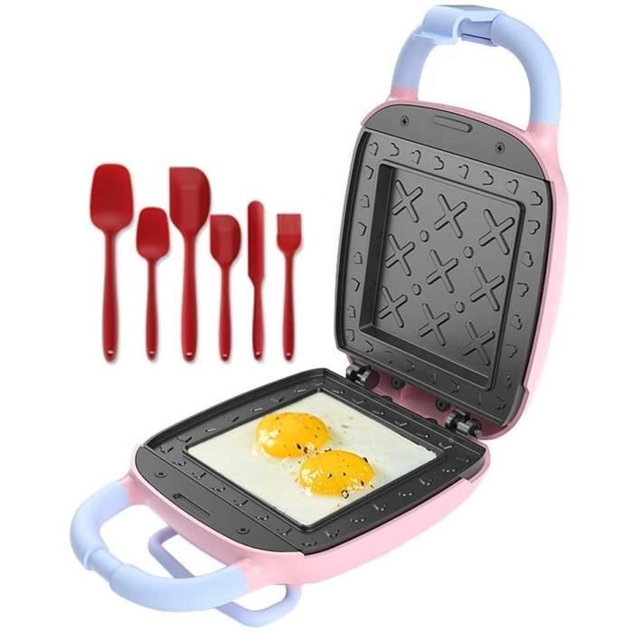 XIAOWEI Mini sandwicherie gaufrier Domestique gaufrier pour la Maison Plaques antiadhésives Nettoyage Facile (Couleur: sans Interrup