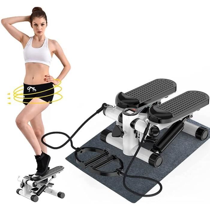 Mini Stepper Exercise Fitness, Stepper HomeTrainer, Up-Down-Stepper avec Cordons de reacute sistance et eacute cran LCD, Exercise St