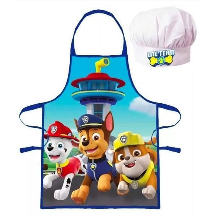 Ensemble Tablier + Toque cuisine -Pat Patrouille- pour enfant