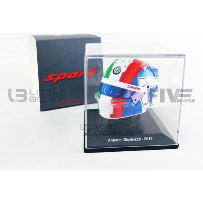 Voiture Miniature de Collection - SPARK 1/5 - CASQUE Antonio Giovinazzi - F1 2019 - White / Red /Blue / Green - 5HF023