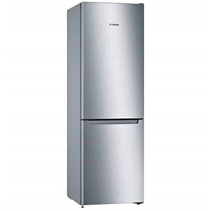 BOSCH KGN36NLEA - Réfrigérateur congélateur bas - 302L (215L + 87L) - Froid NoFrost multiairflow - A++ - L 60 x H186cm - Portes inox