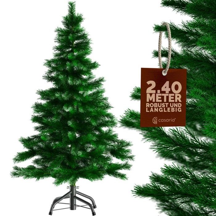 Sapin de Noël artificiel 240 cm Décoration fêtes Arbre de noël 1057 branches