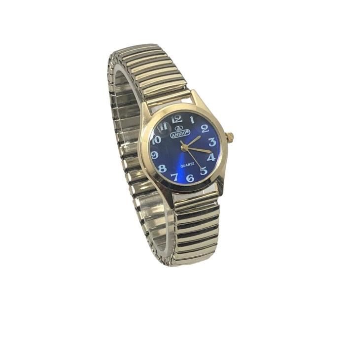 Montre Femme Classique Bracelet Extensible Elastique Couleur or doré.