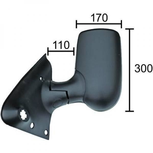 Rétroviseur extérieur gauche bras court FORD TRANSIT de 00 à 12 - OEM : 4503301/4158413
