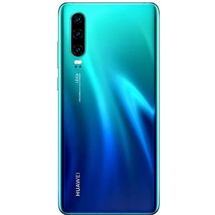 Cache batterie vitre arrière Huawei P30 Pro bleu aurore