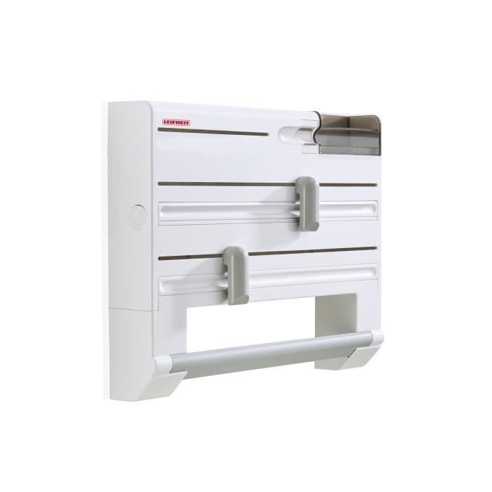 Distributeur essuie-tout papier aluminium film Parat Plus ComfortLine 25723 Leifheit-Dévidoir mural 6 rangements lames tranchantes