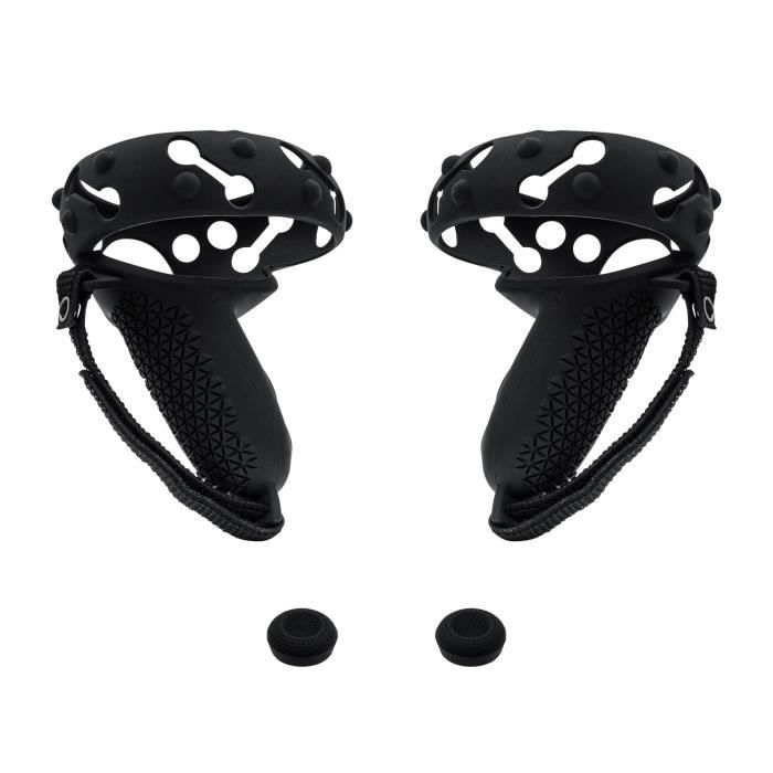 Veste de protection en silicone avec capuchon pour le pouce pour manette Oculus Quest 2 - Noir