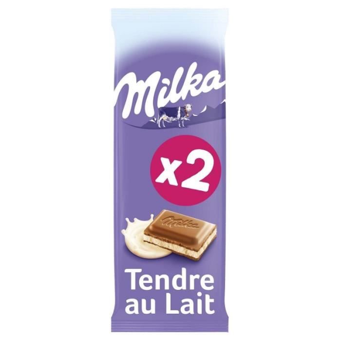 MILKA - Tendre Au Lait 200G - Lot De 2