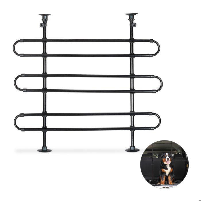 Relaxdays Grillage pour chiens Voiture, de Protection chien, grille de Séparation universel, réglable en hauteur,largeur -