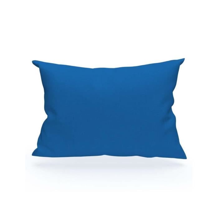 Taie d'oreiller 100% coton uni bleu marine