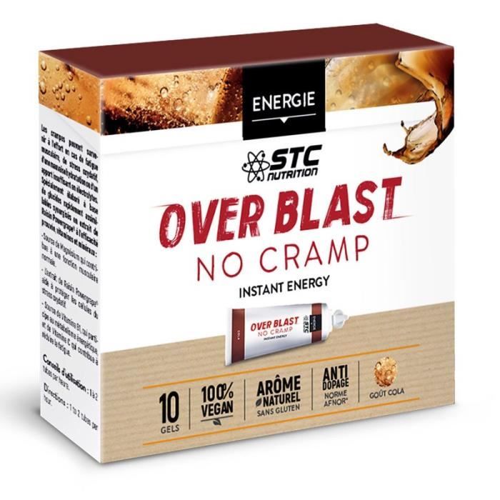 Gel Energétique OVER BLAST NO CRAMP Cola - Energie concentrée rapidement assimilable - Fonction musculaire anti-crampes / lourdeurs