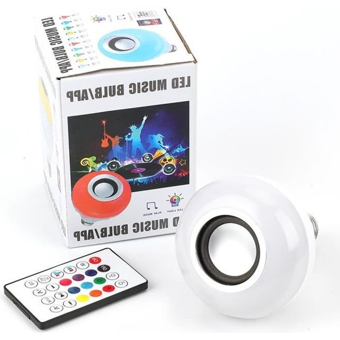 Ampoule LED Couleur Changeante E26/E27 Enceinte Musique Blue