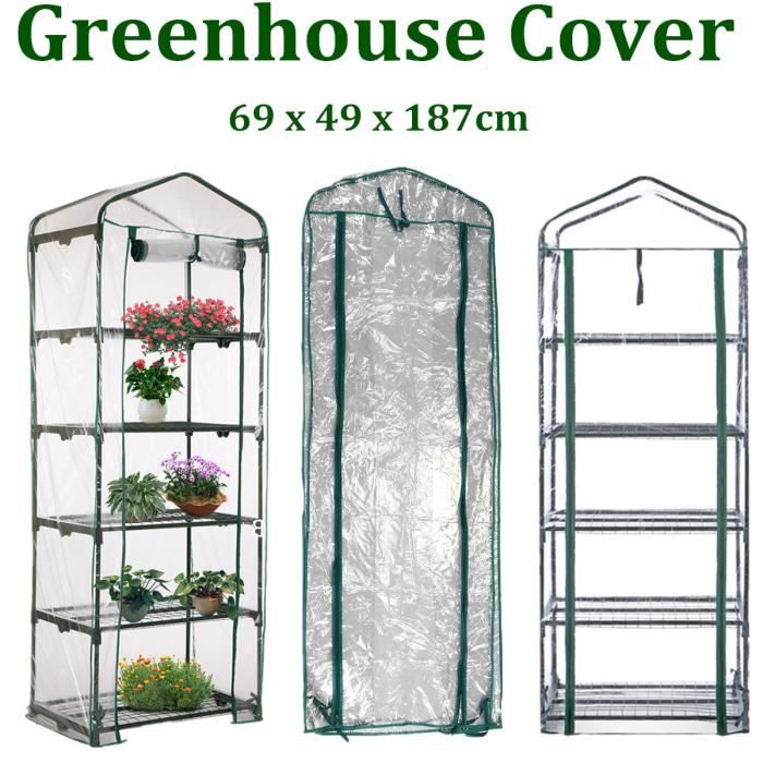 Serre 2+2 Extra pour les Fleurs et les Plantes avec 4 /étag/ères L 69 x P 49 x H 157 cm Structure tubulaire /Ø17 mm
