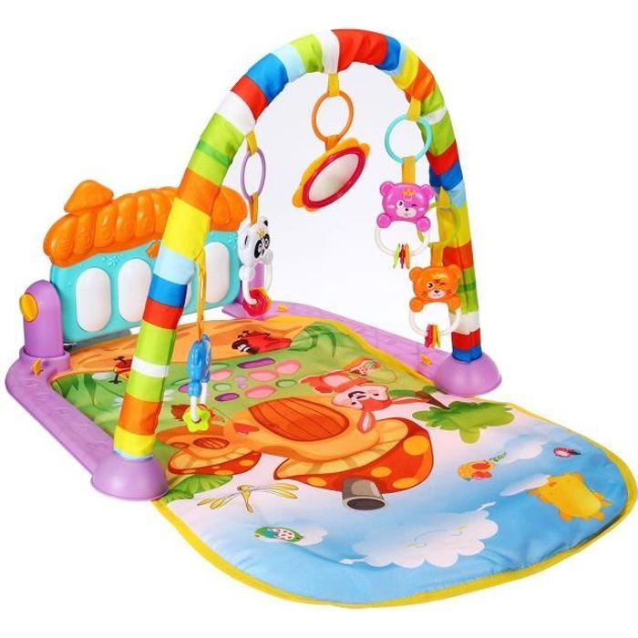 Tapis d’Eveil Musique avec Piano Pedal Tapis de Jeu Porte Jouet pour enfants 0-12 mois