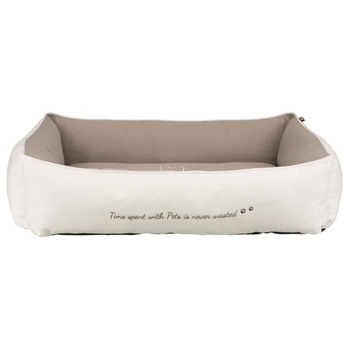 TRIXIE Lit Pet's Home - 100 x 70 cm - Blanc et beige taupe - Pour chien